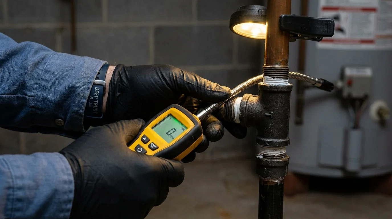 Gas leak detection with electronic sniffer by Johns Plumbing LLC in Saint George