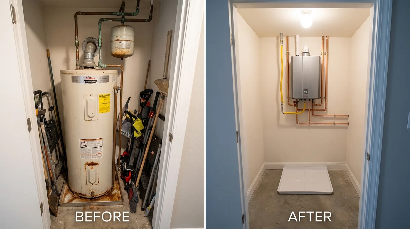 Tank water heater versus wall-mounted tankless unit comparison for Saint George, UT homeowners